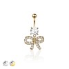 316L SURGICAL STEEL MULTI CZ RIBBON BELLY BUTTON NAVEL RING 